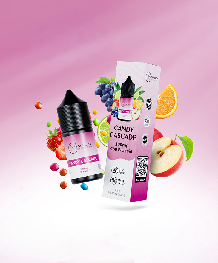 Liquids with CBD 300mg, CBD (10 ml), Flavors: Candy Cascade