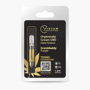 CBD Vape Cartridges 750mg, Flavors: Granddaddy Purple (Indica)