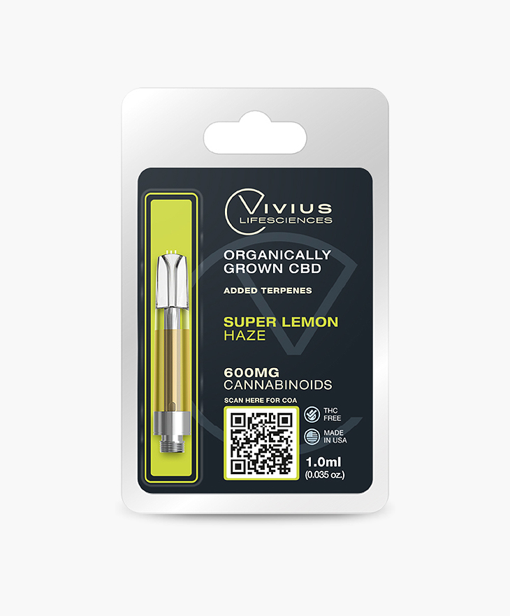 CBD Cartridges 1.0ml / 600mg, Flavors: Super Lemon Haze
